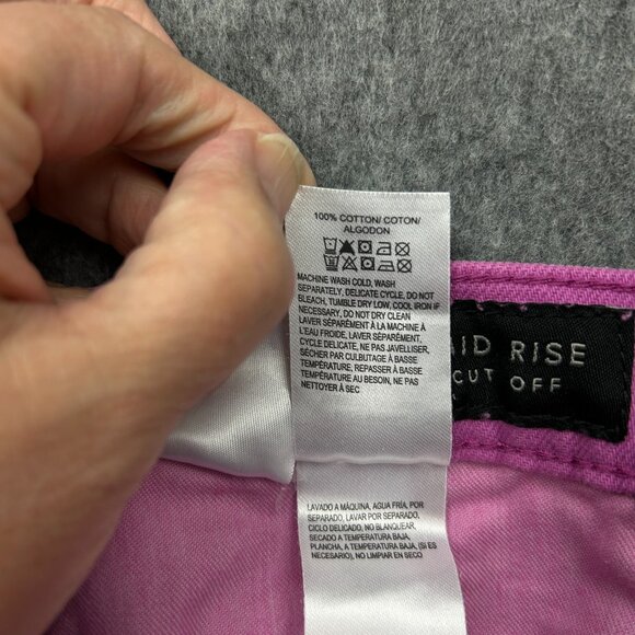 Lucky Brand Mid Rise Cut Off Shorts Women's Size 6 / 28 Radiant Orchid Fray NWT - Picture 8 of 14
